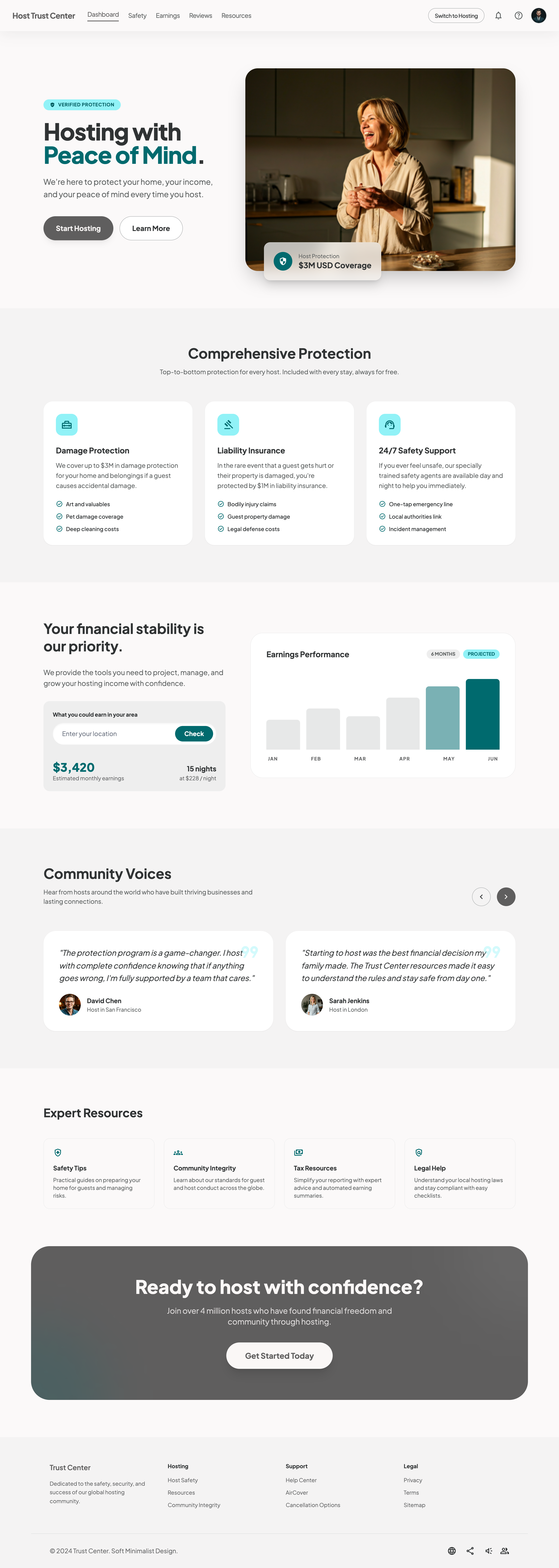 Airbnb-inspired Stitch export for the host trust center