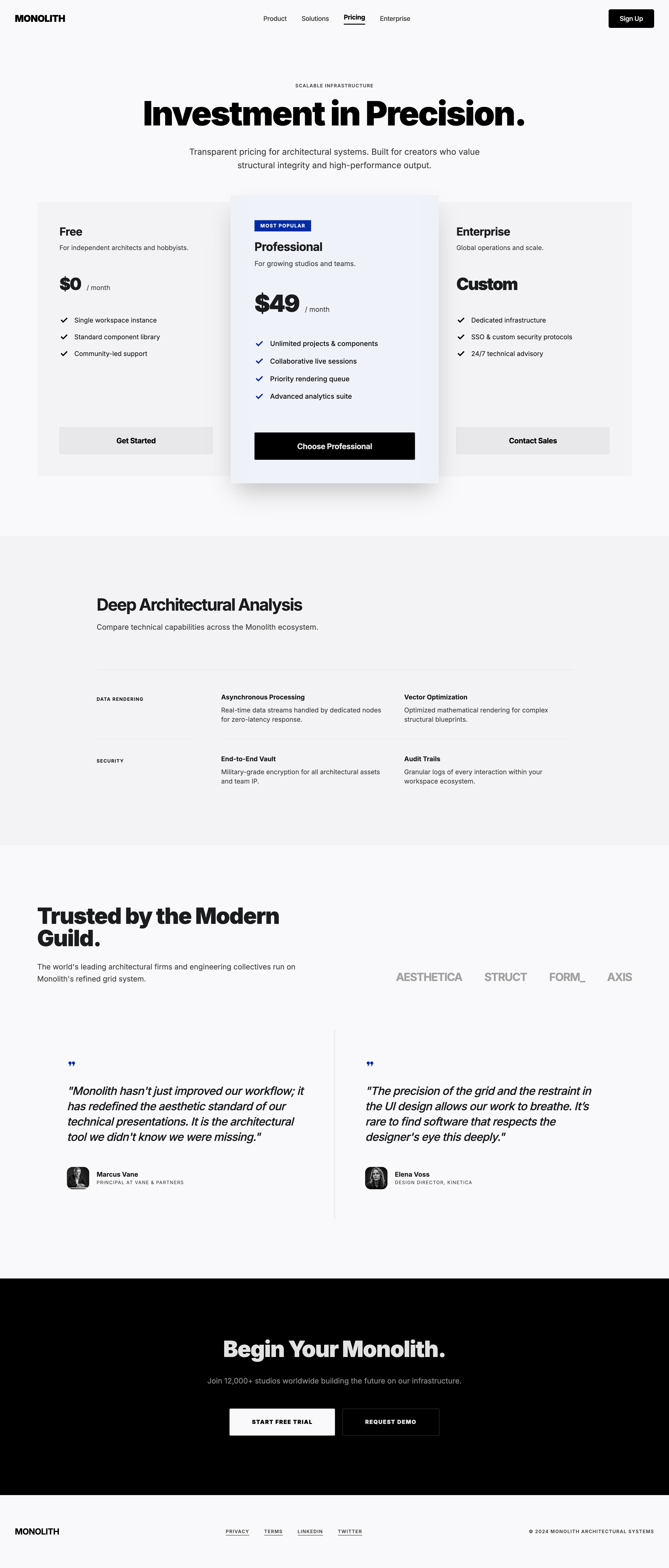 Apple-inspired Stitch export for the pricing and proof layout