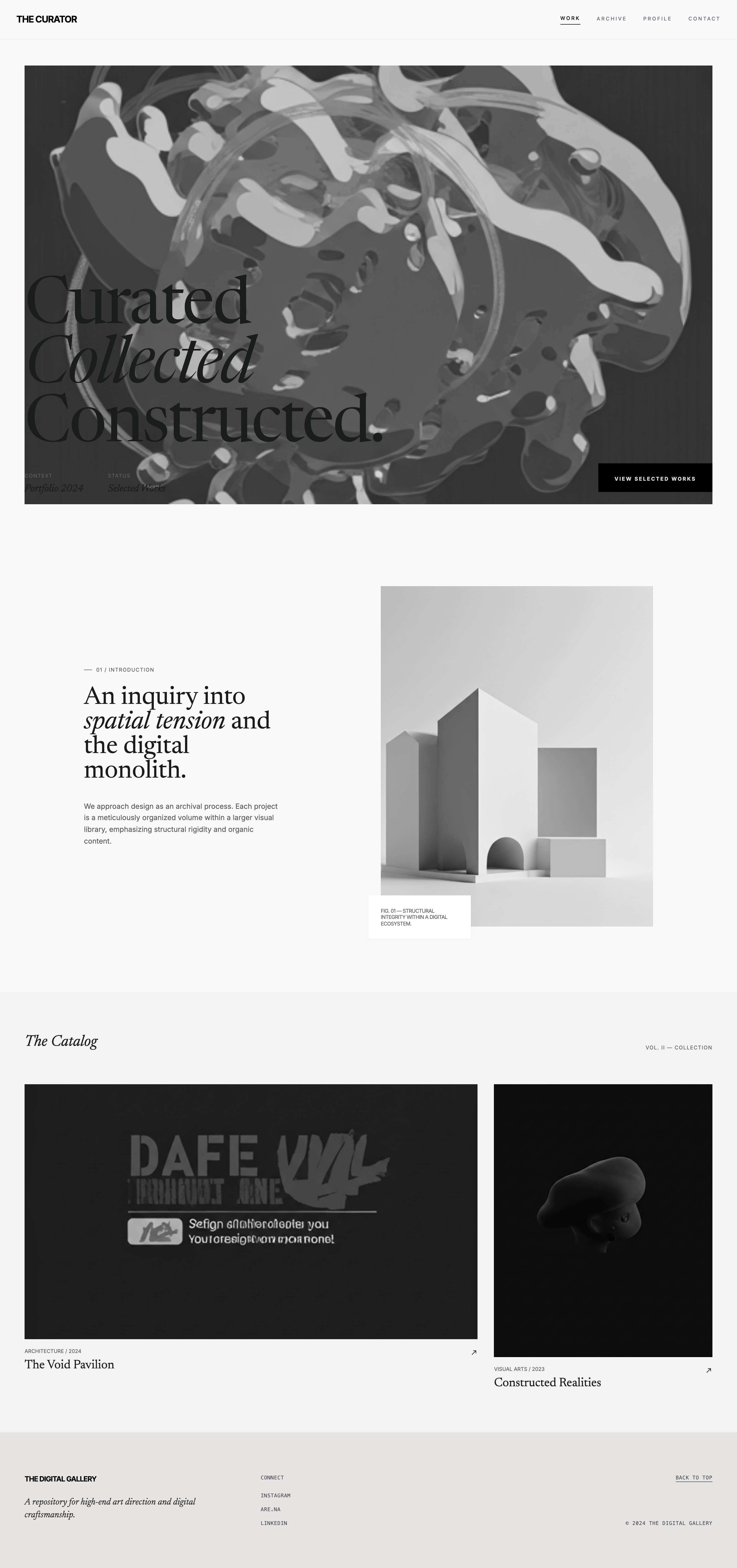 Cargo-inspired Stitch export for the art direction moodboard portfolio