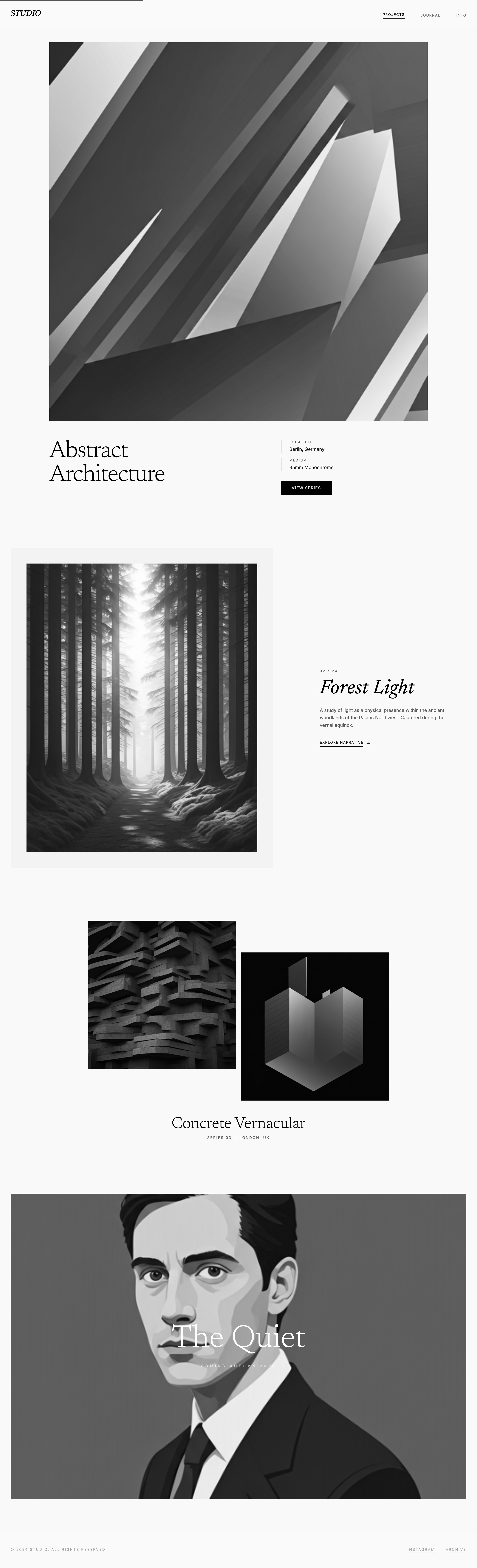 Cargo-inspired Stitch export for the photography journal portfolio