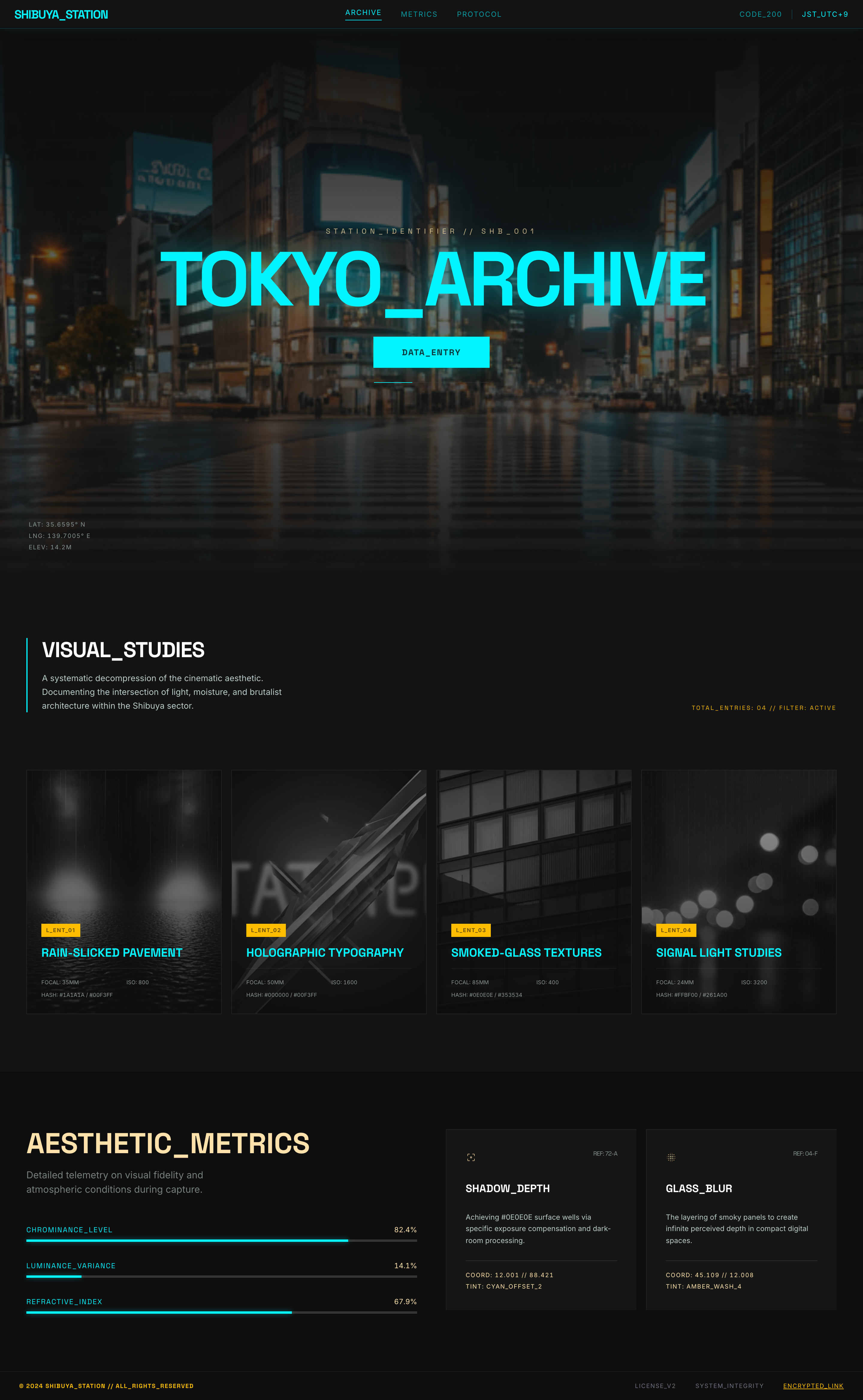 Blade Runner and Shibuya-inspired Stitch export for the noir art direction archive