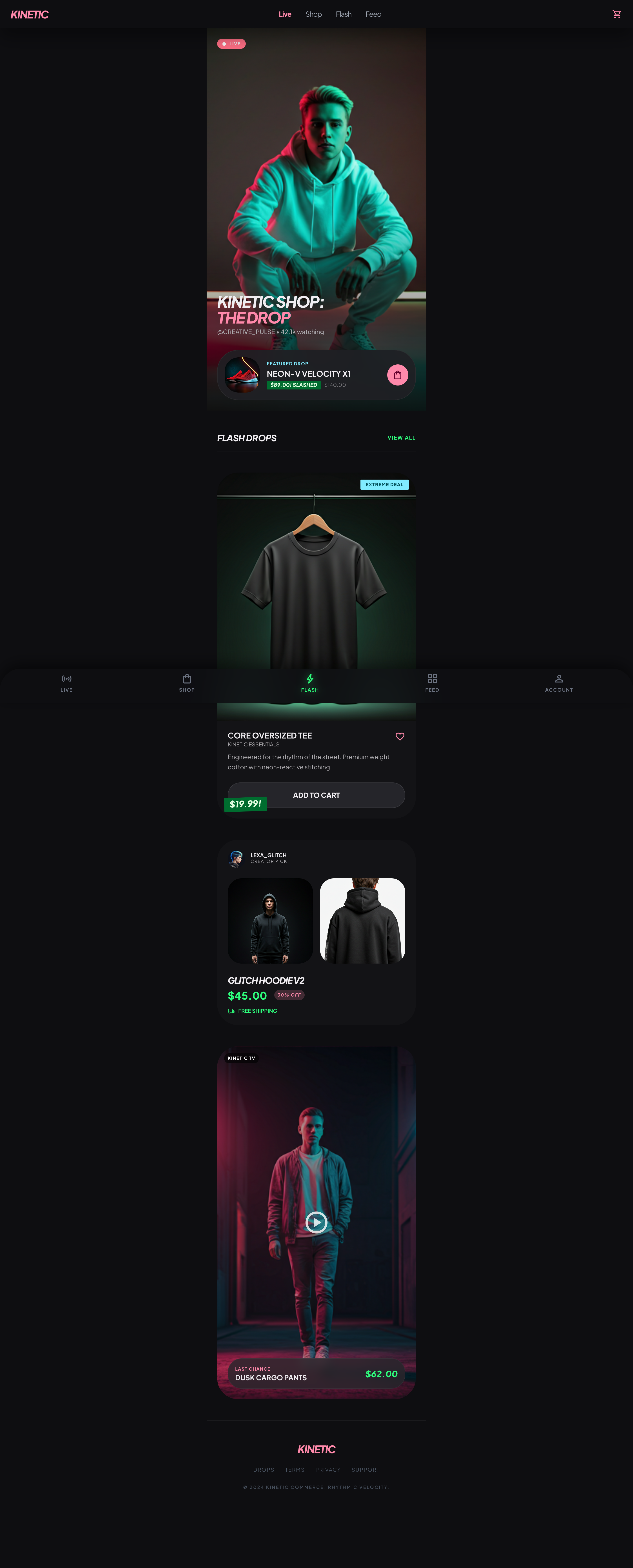 TikTok-inspired Stitch export for the shop sprint event