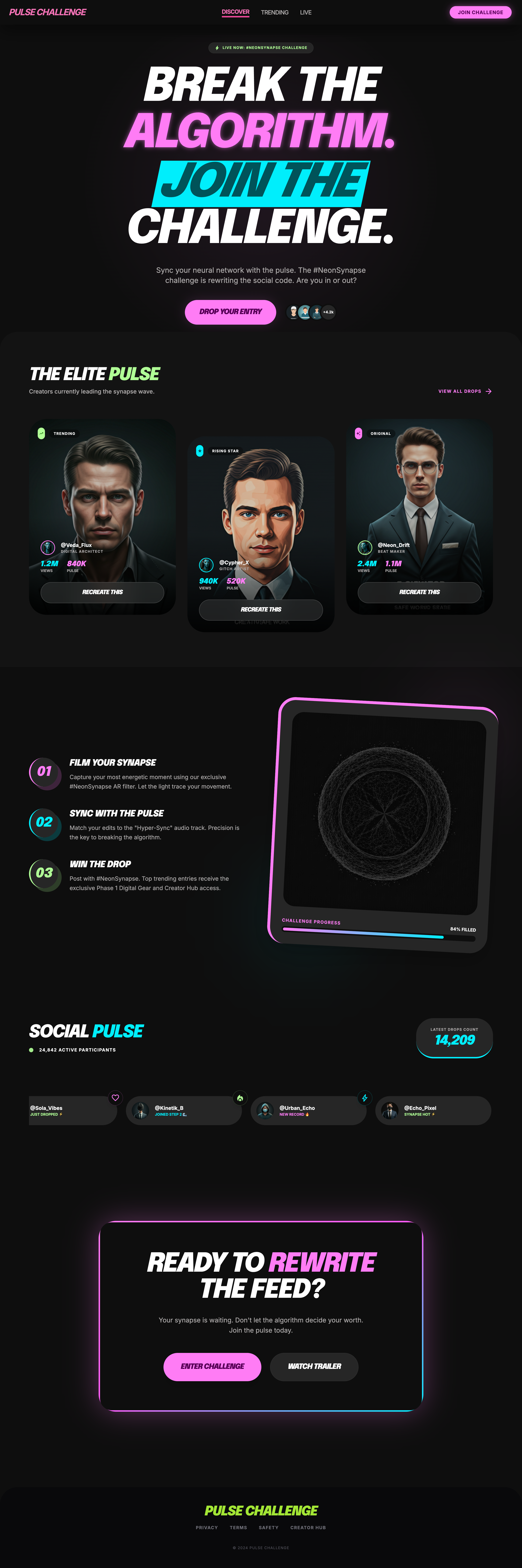 TikTok-inspired Stitch export for the trend challenge hub